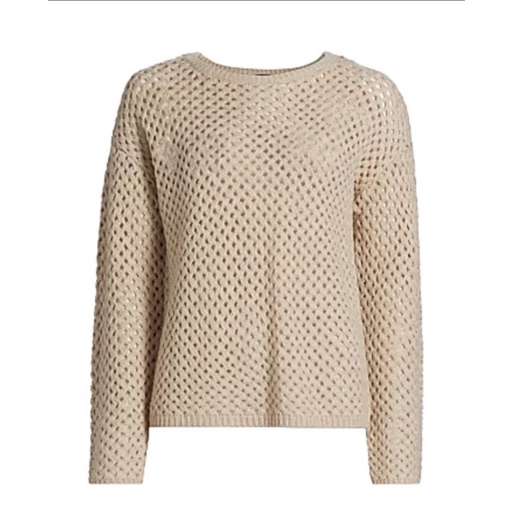 The Cashmere Project Beige Open Knit 100% Cashmere Sweater Women's Size Small